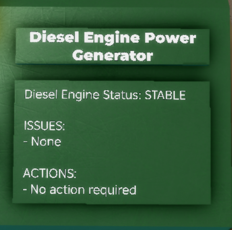 Diesel Engine Status