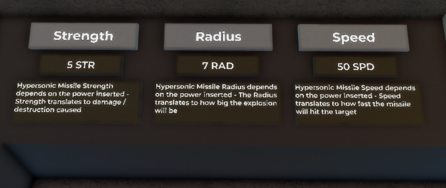 Hypersonic Missile Stats